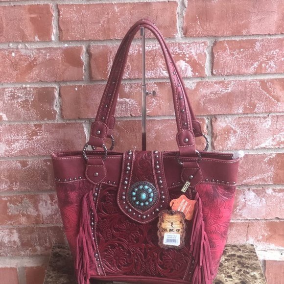 Trinity Ranch Tooled Design Concealed Carry Bag - Picture 2 of 7